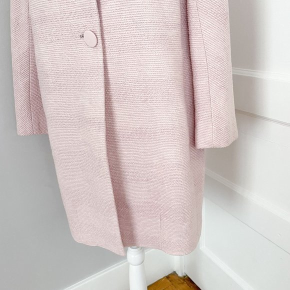 NWT Kate Spade Pink Tweed Dorothy Bow Coat Pearlpink Pea Coat Overcoat Small - Picture 4 of 12